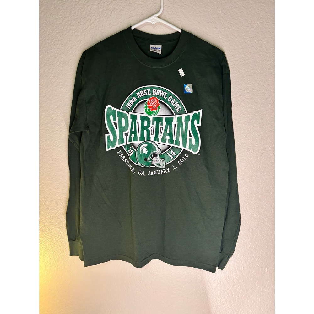 Michigan State Spartans 100th Rose Bowl Game‎ Long Sleeve Shirt Men's M NWT